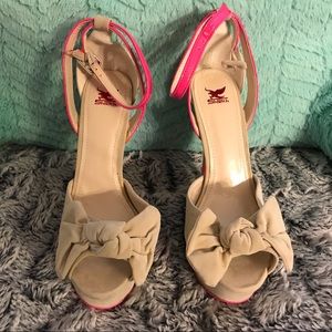Beige/Neon Fuschia 5 inch Heel from Shiekh